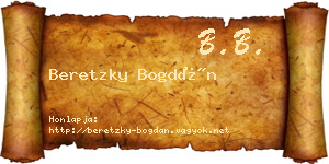 Beretzky Bogdán névjegykártya